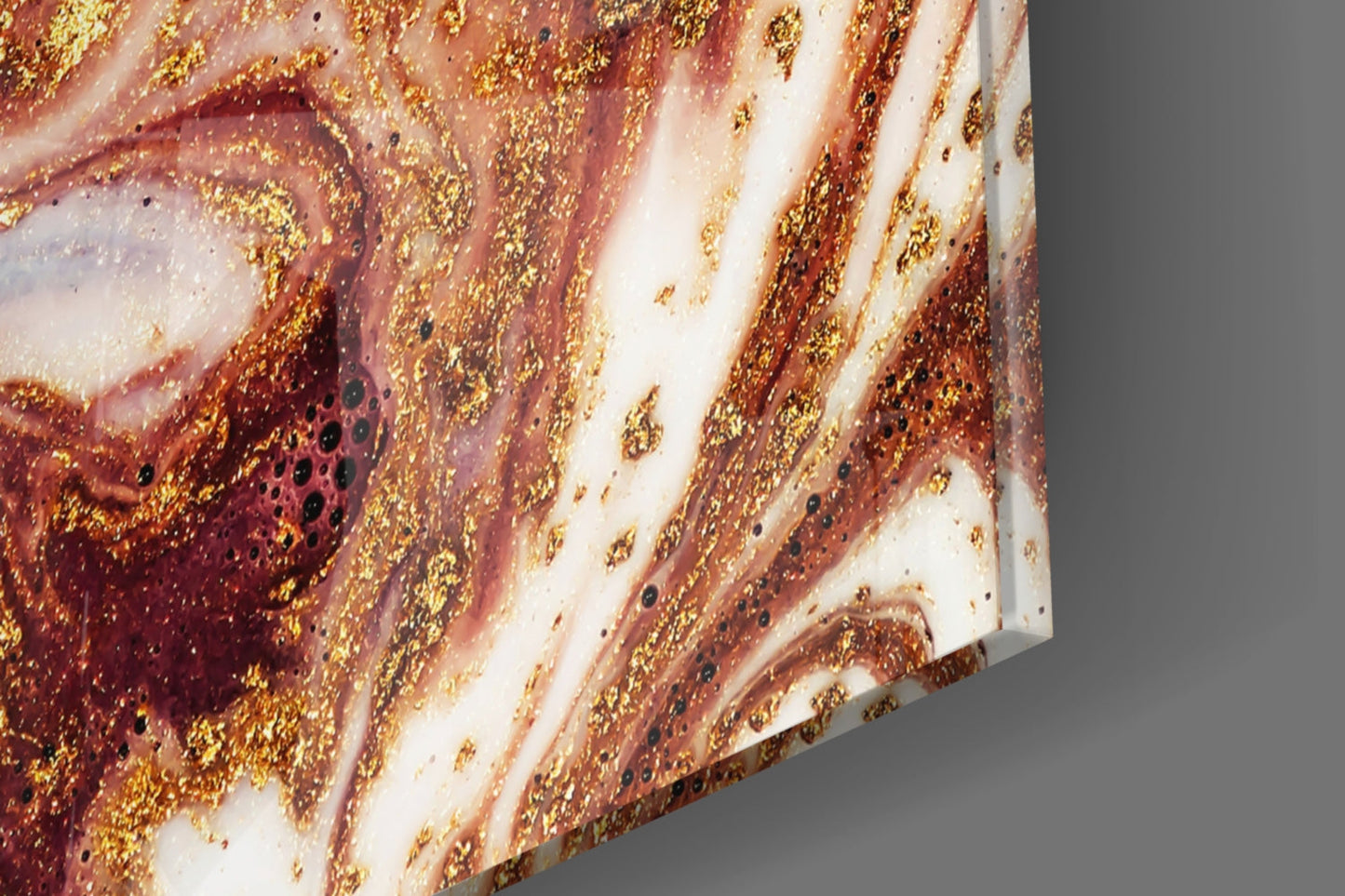 Purple Copper Blue Marble Abstract Glass Wall Art