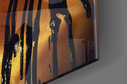 Gold Paint Portrait Glass Wall Art