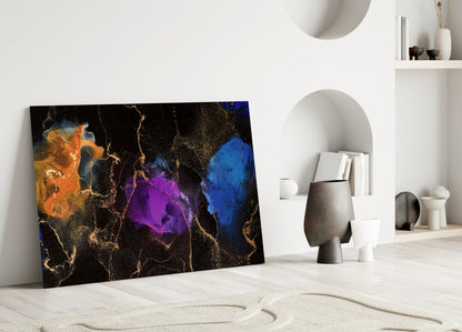 Plasma Ink Marble Glass Wall Art