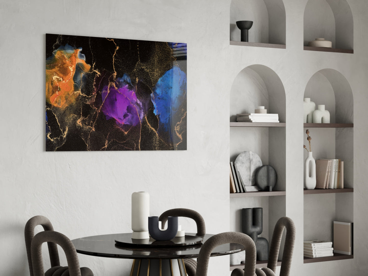 Plasma Ink Marble Glass Wall Art
