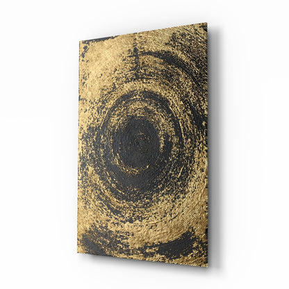 Gold Spiral Abstract Glass Wall Art