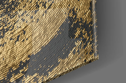 Gold Spiral Abstract Glass Wall Art