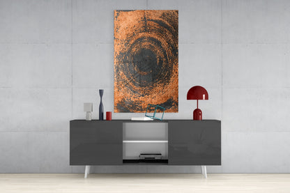 Copper Spiral Abstract Glass Wall Art