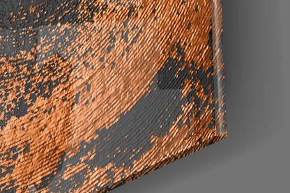 Copper Spiral Abstract Glass Wall Art
