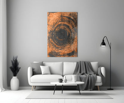 Copper Spiral Abstract Glass Wall Art