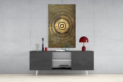 Gold Sunburst Abstract Glass Wall Art