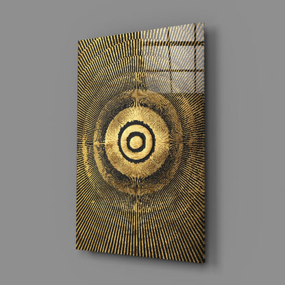 Gold Sunburst Abstract Glass Wall Art