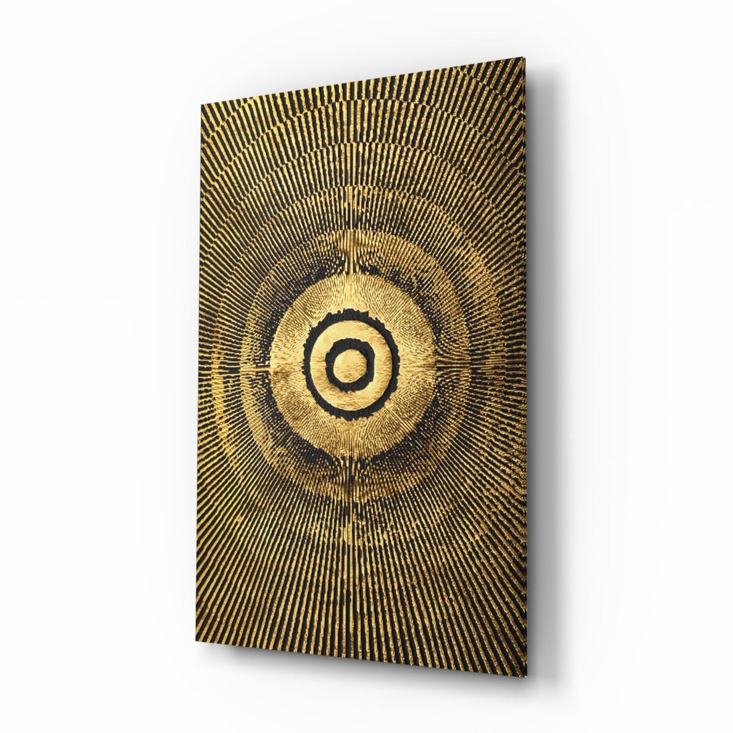 Gold Sunburst Abstract Glass Wall Art