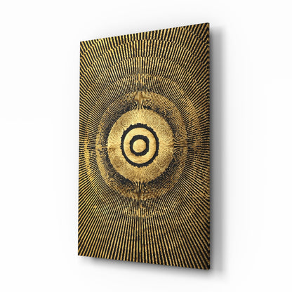 Gold Sunburst Abstract Glass Wall Art