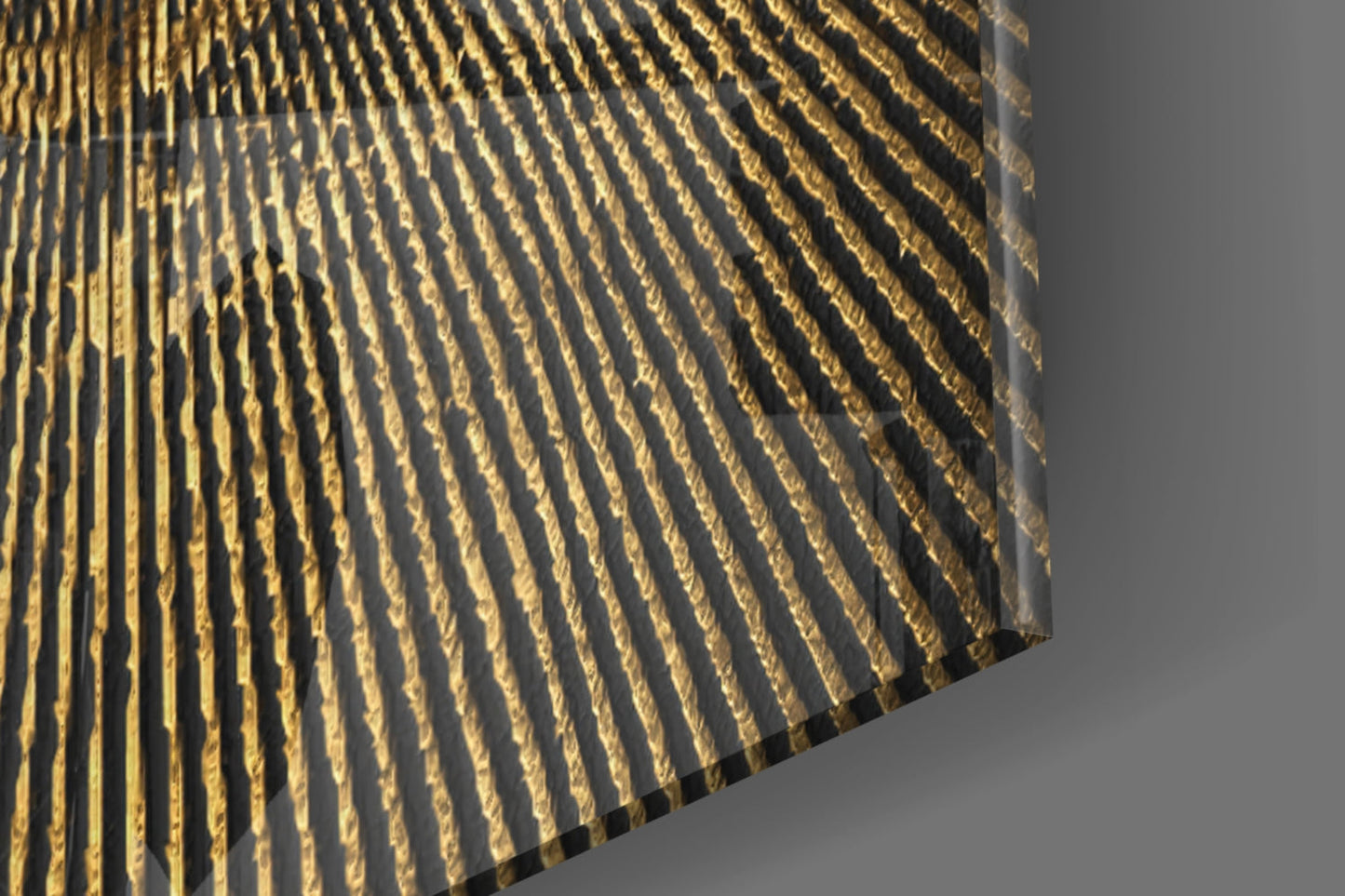 Gold Sunburst Abstract Glass Wall Art