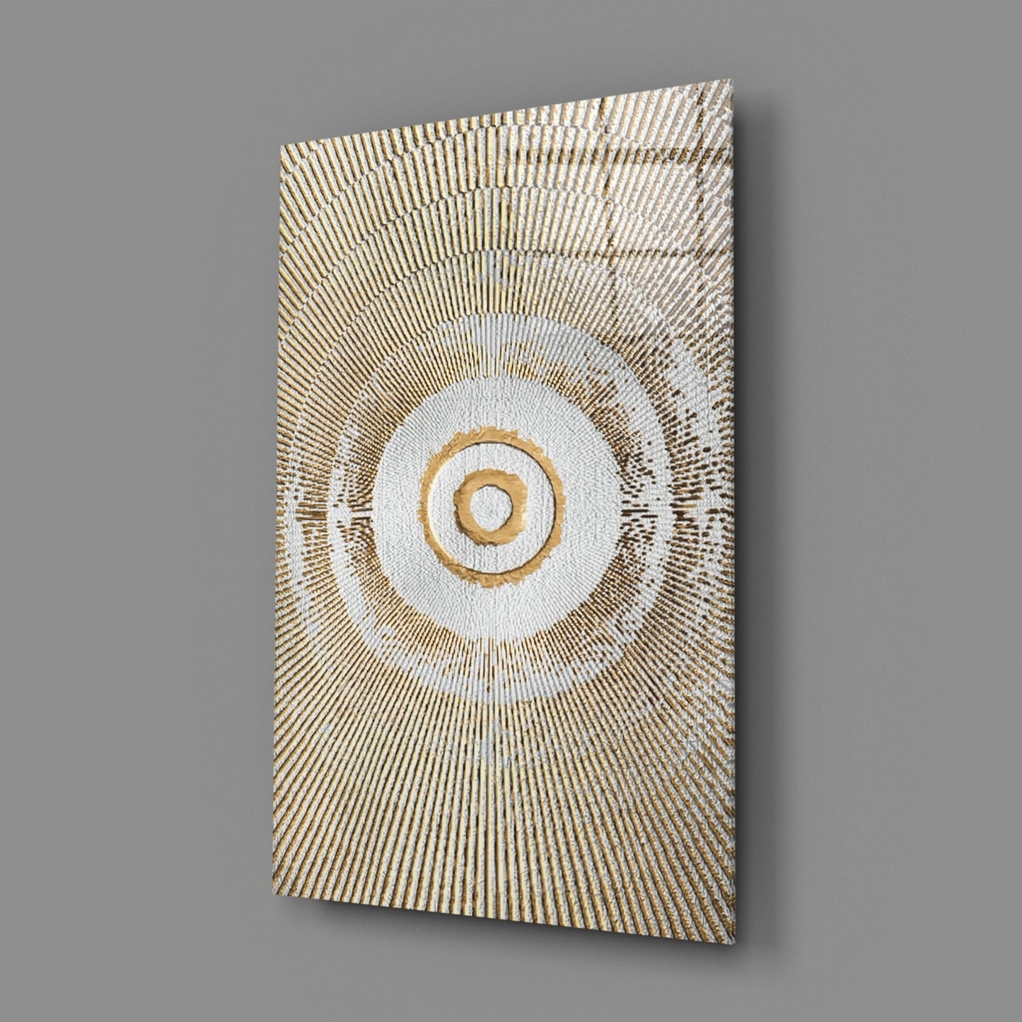 Pearl & Gold Sunburst Glass Wall Art