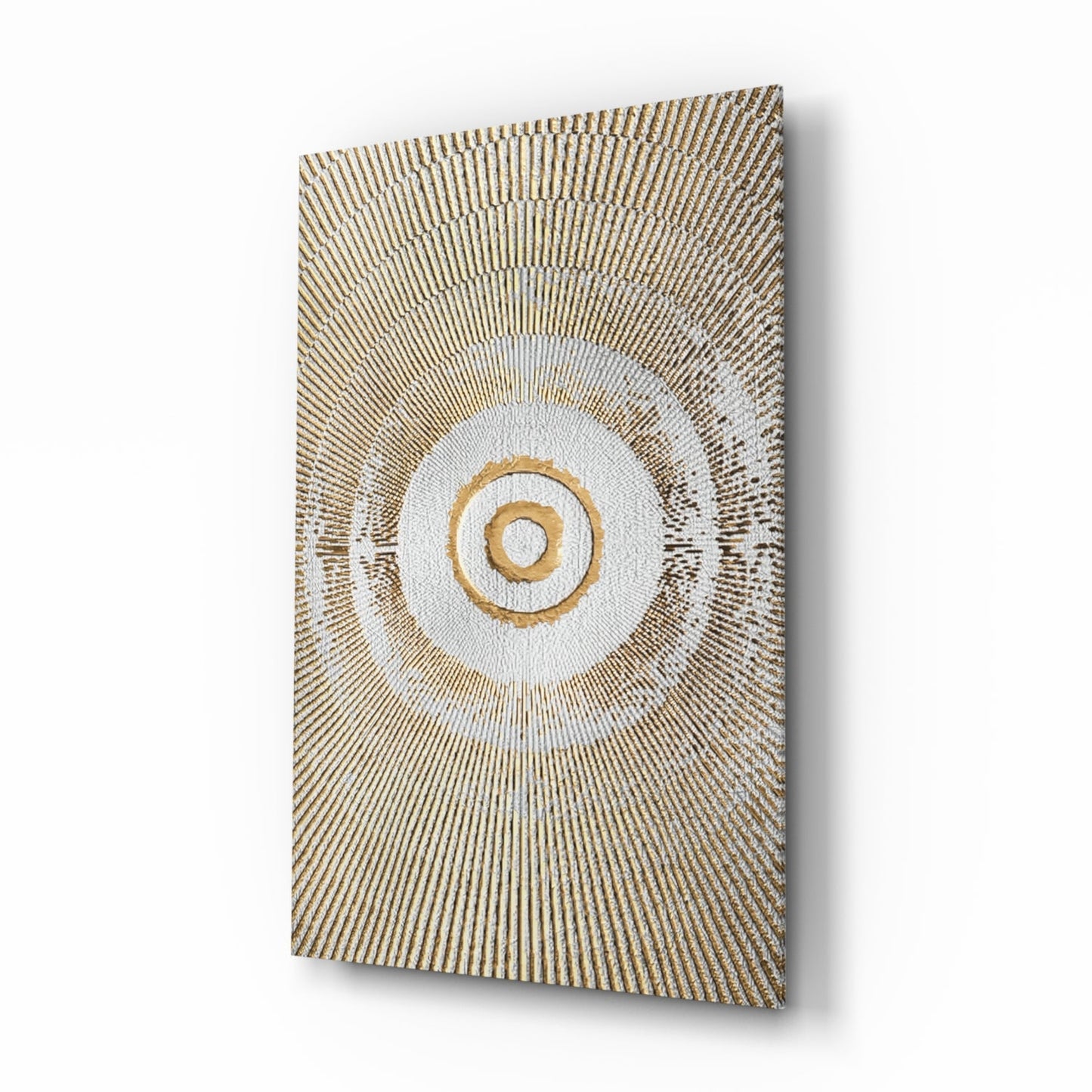 Pearl & Gold Sunburst Glass Wall Art