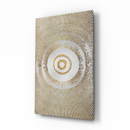 Pearl & Gold Sunburst Glass Wall Art