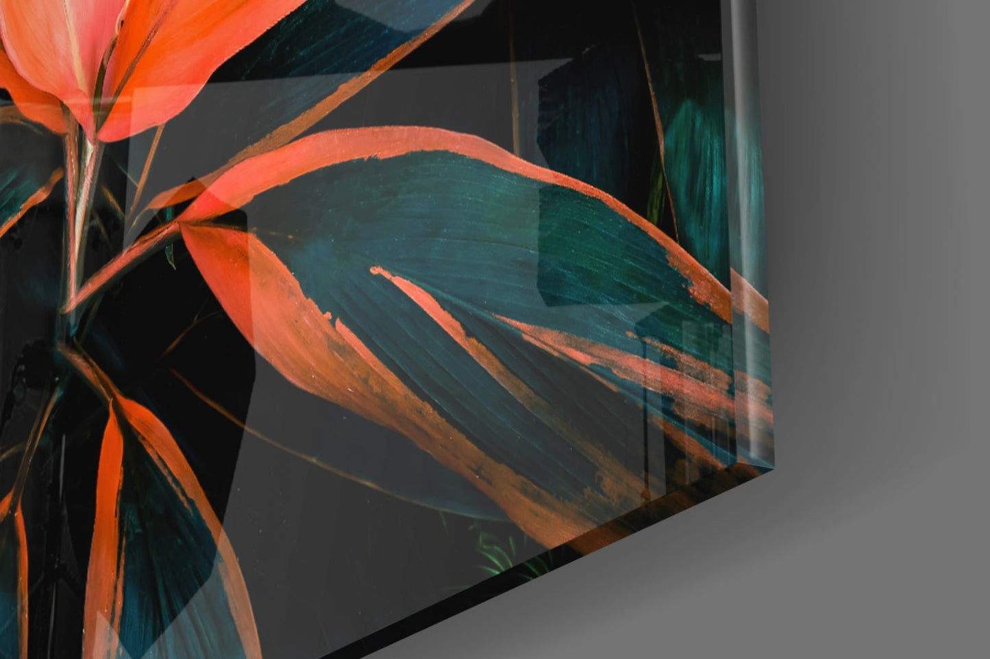 Tropical Leaves Glass Wall Art