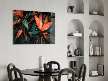 Tropical Leaves Glass Wall Art
