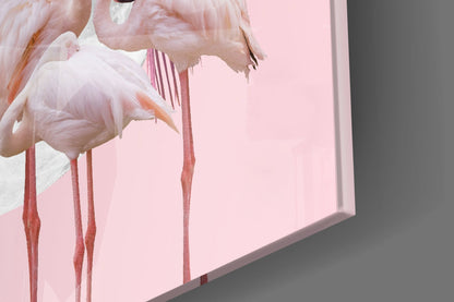Flamingo Moon Glass Wall Art