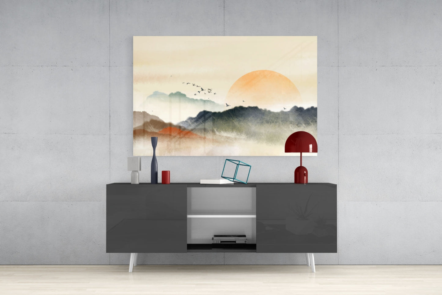 Sumi Landscape Abstract Glass Wall Art