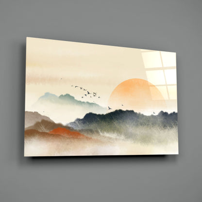 Sumi Landscape Abstract Glass Wall Art