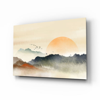 Sumi Landscape Abstract Glass Wall Art