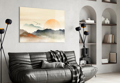 Sumi Landscape Abstract Glass Wall Art