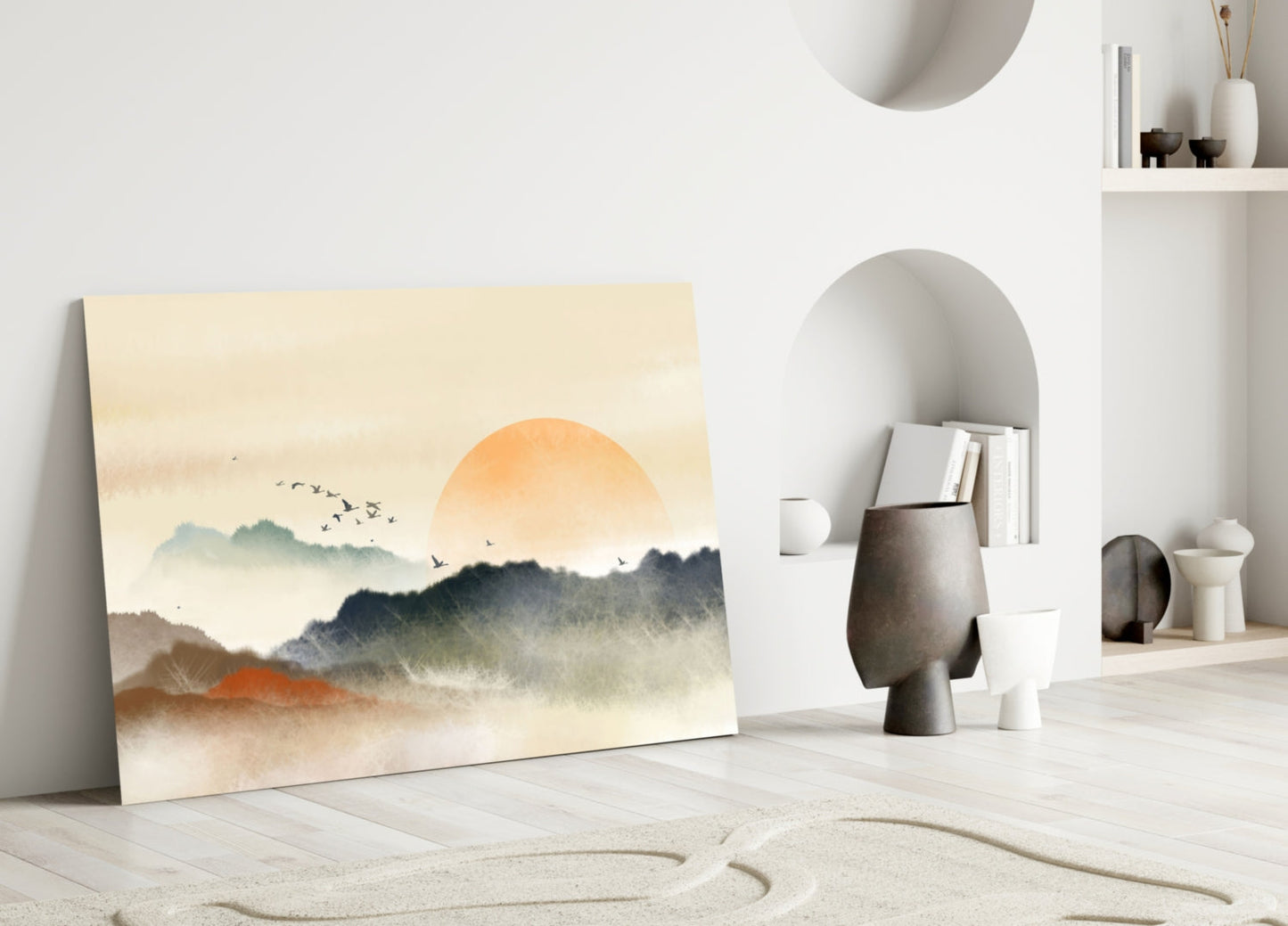 Sumi Landscape Abstract Glass Wall Art