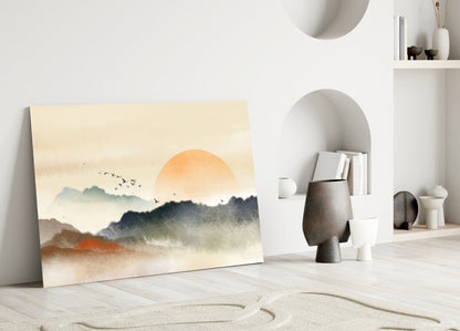 Sumi Landscape Abstract Glass Wall Art