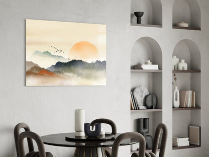Sumi Landscape Abstract Glass Wall Art
