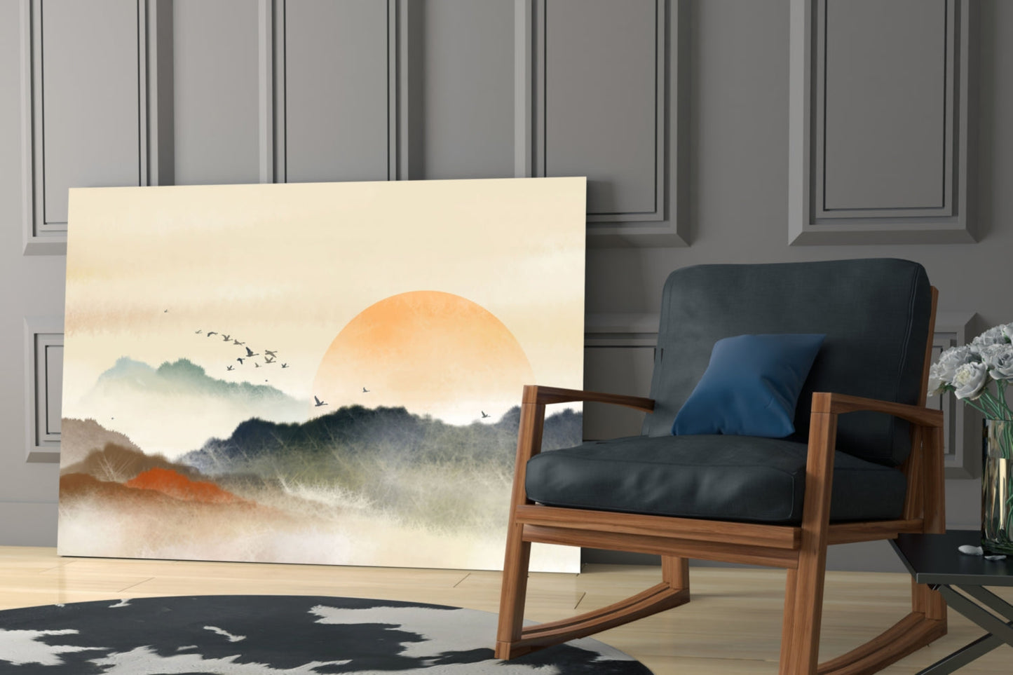 Sumi Landscape Abstract Glass Wall Art