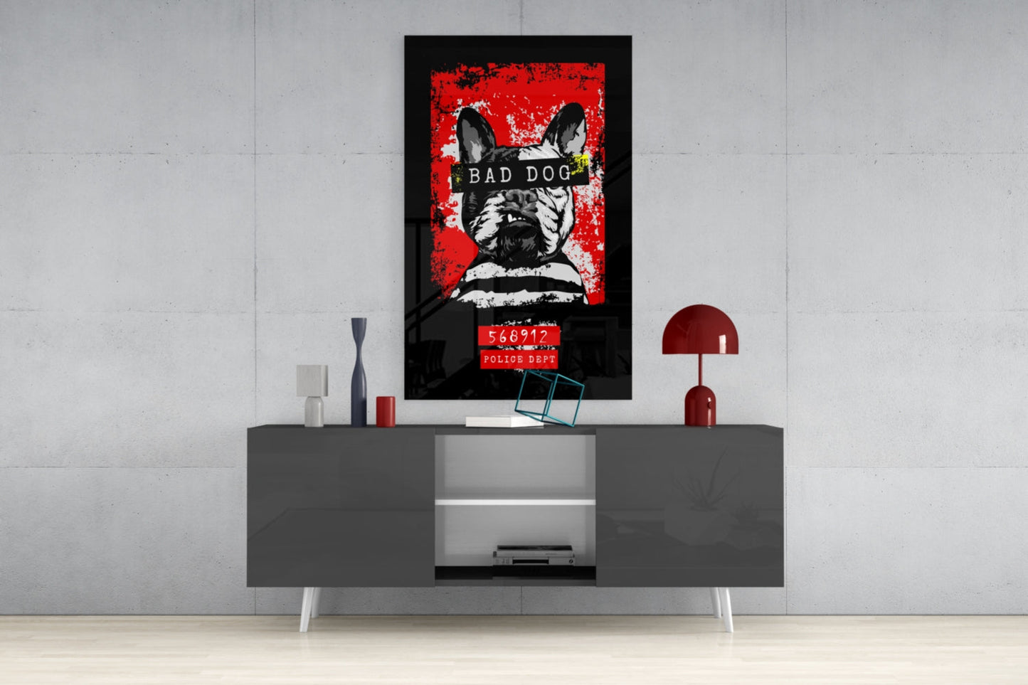 Bad Dog Glass Wall Art