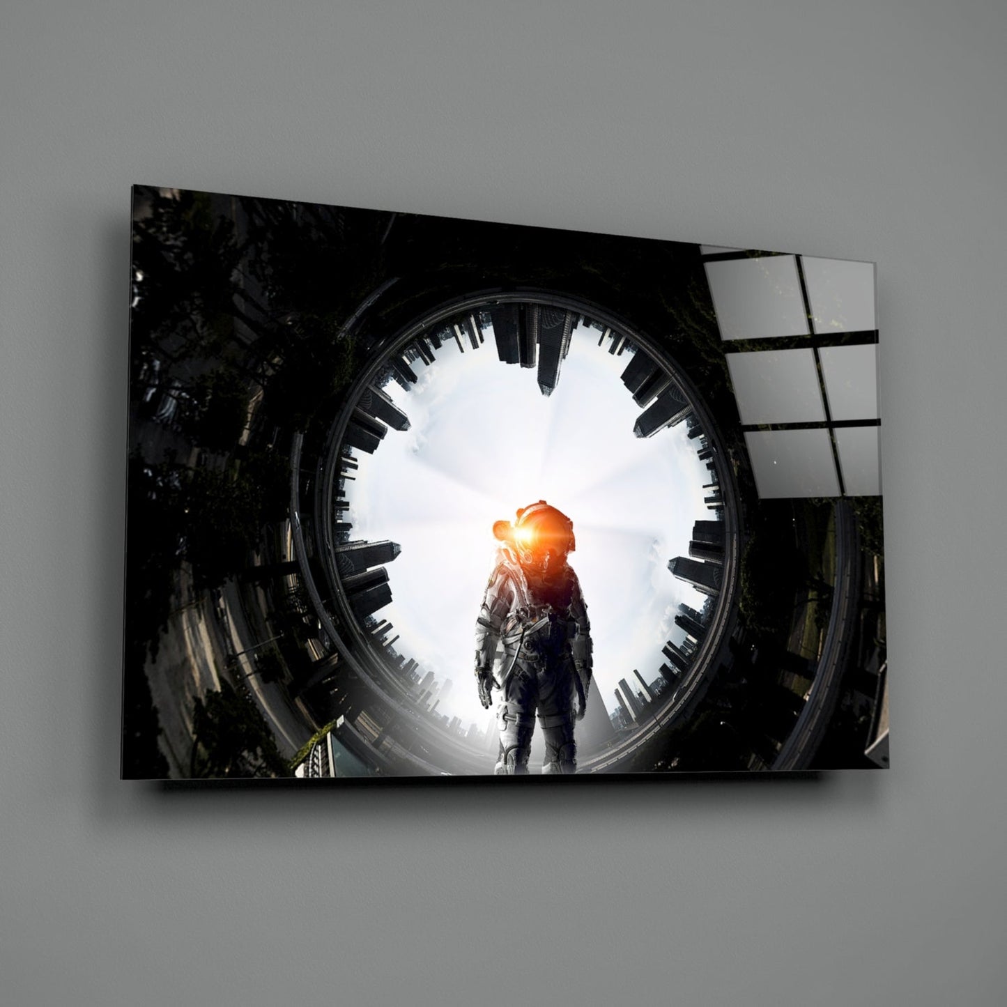 Portal Astronaut Glass Wall Art
