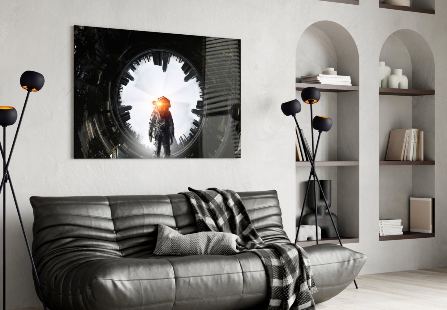Portal Astronaut Glass Wall Art