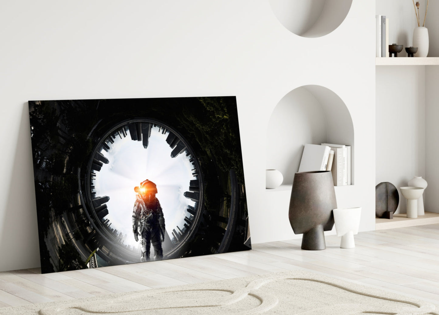 Portal Astronaut Glass Wall Art