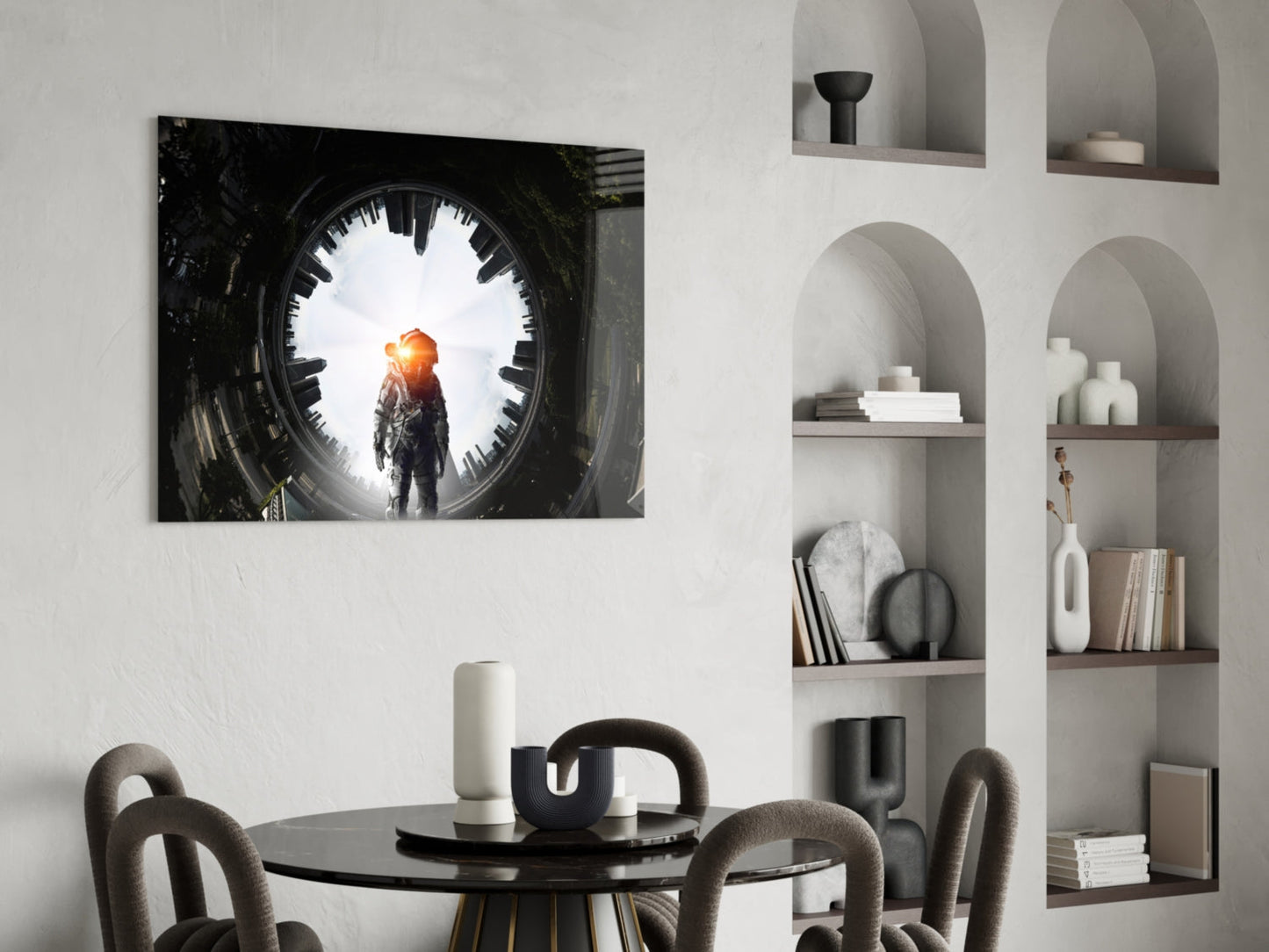 Portal Astronaut Glass Wall Art