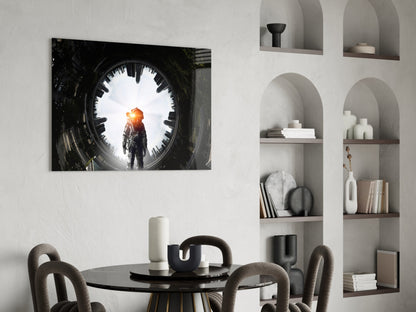 Portal Astronaut Glass Wall Art