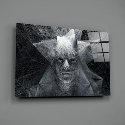 Geometric Wire Face Glass Wall Art