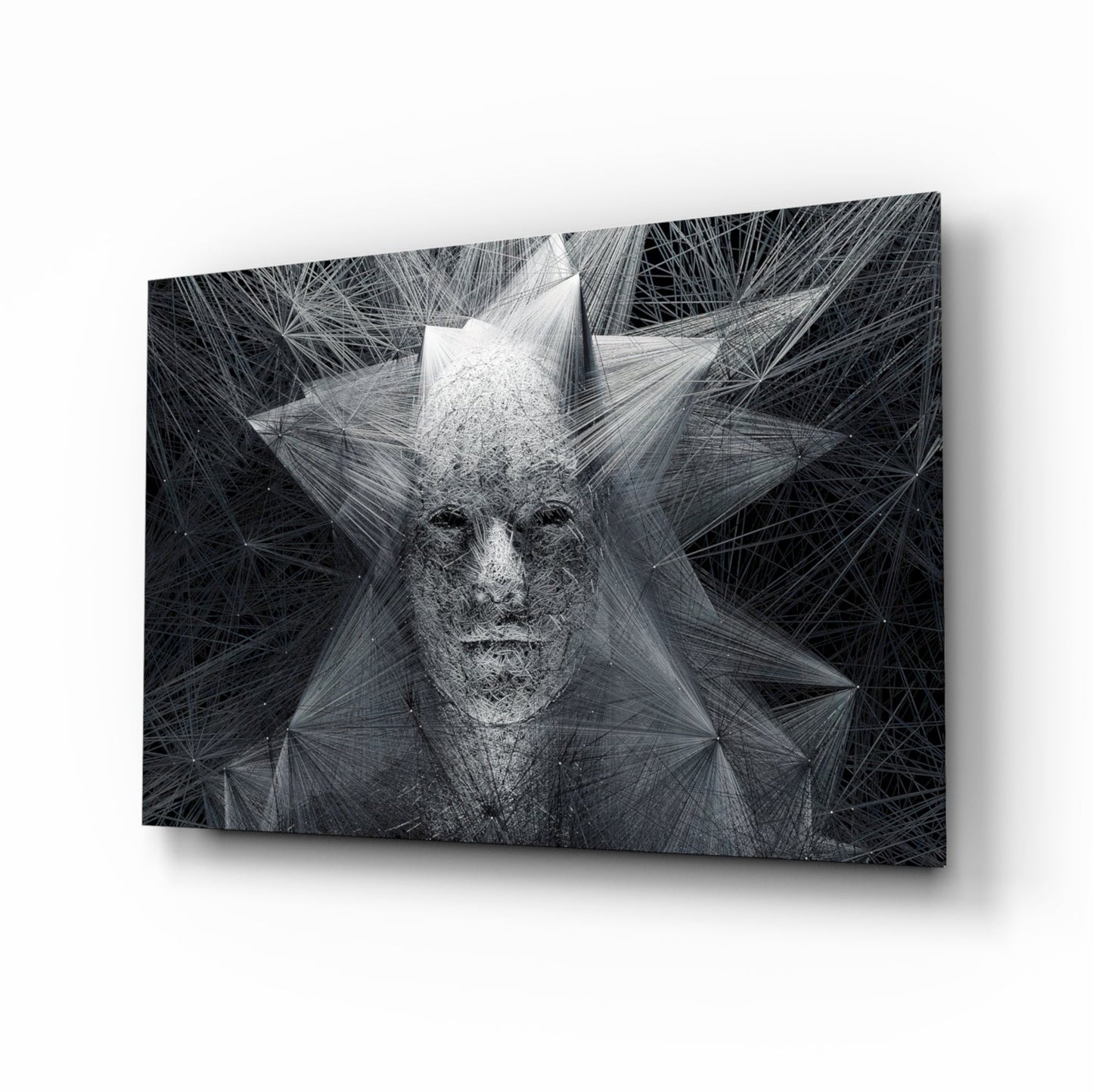 Geometric Wire Face Glass Wall Art