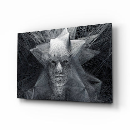 Geometric Wire Face Glass Wall Art