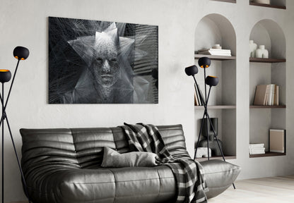 Geometric Wire Face Glass Wall Art