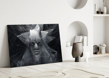Geometric Wire Face Glass Wall Art