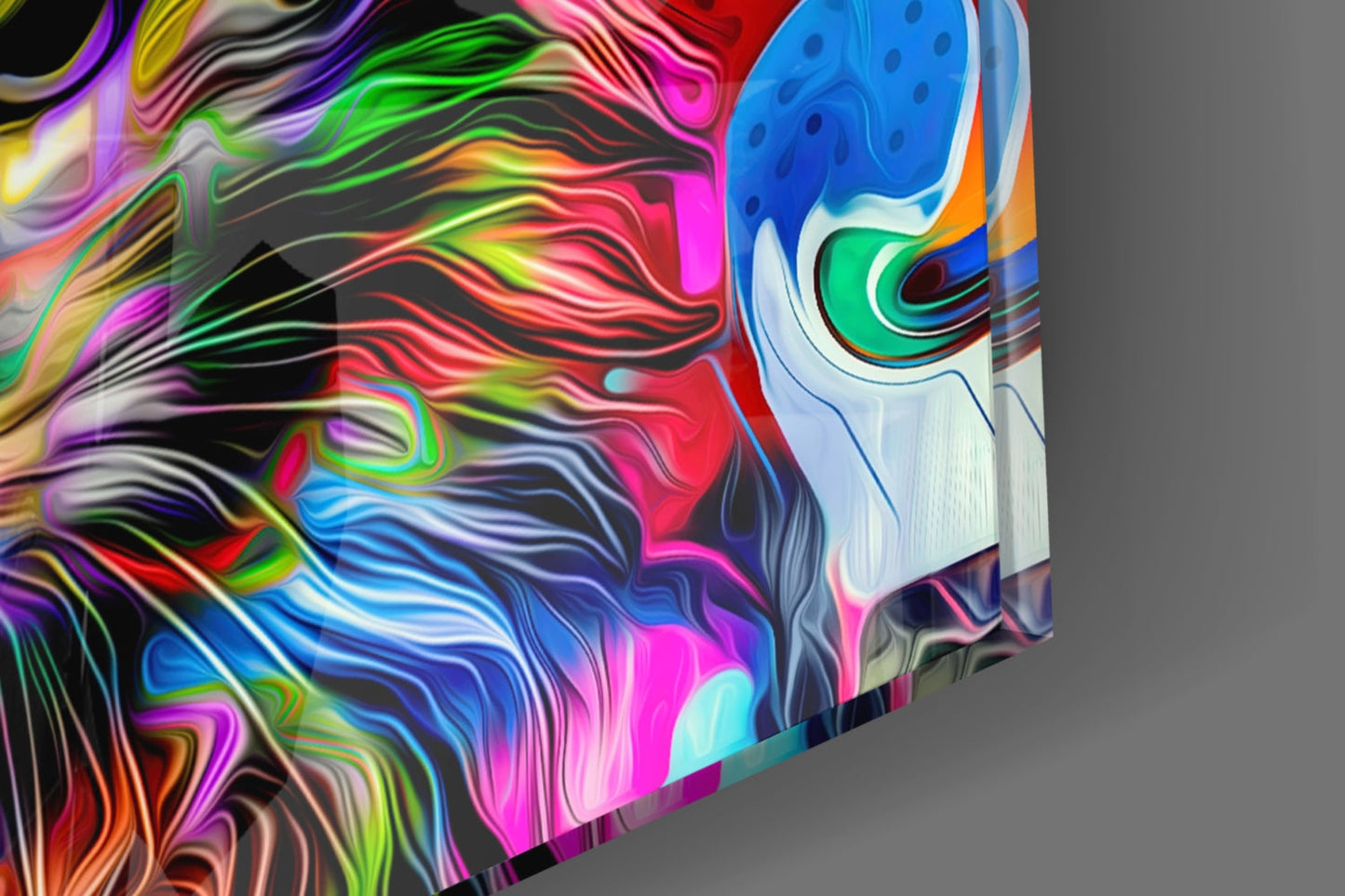 Cat Glass Wall Art - Whimsical Feline Portrait