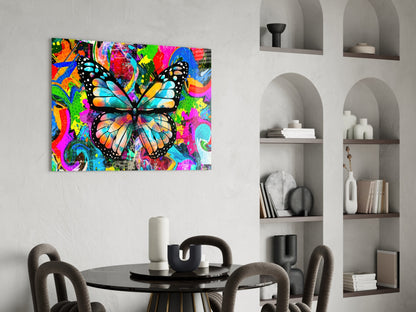 Pop Art Butterfly Glass Wall Art