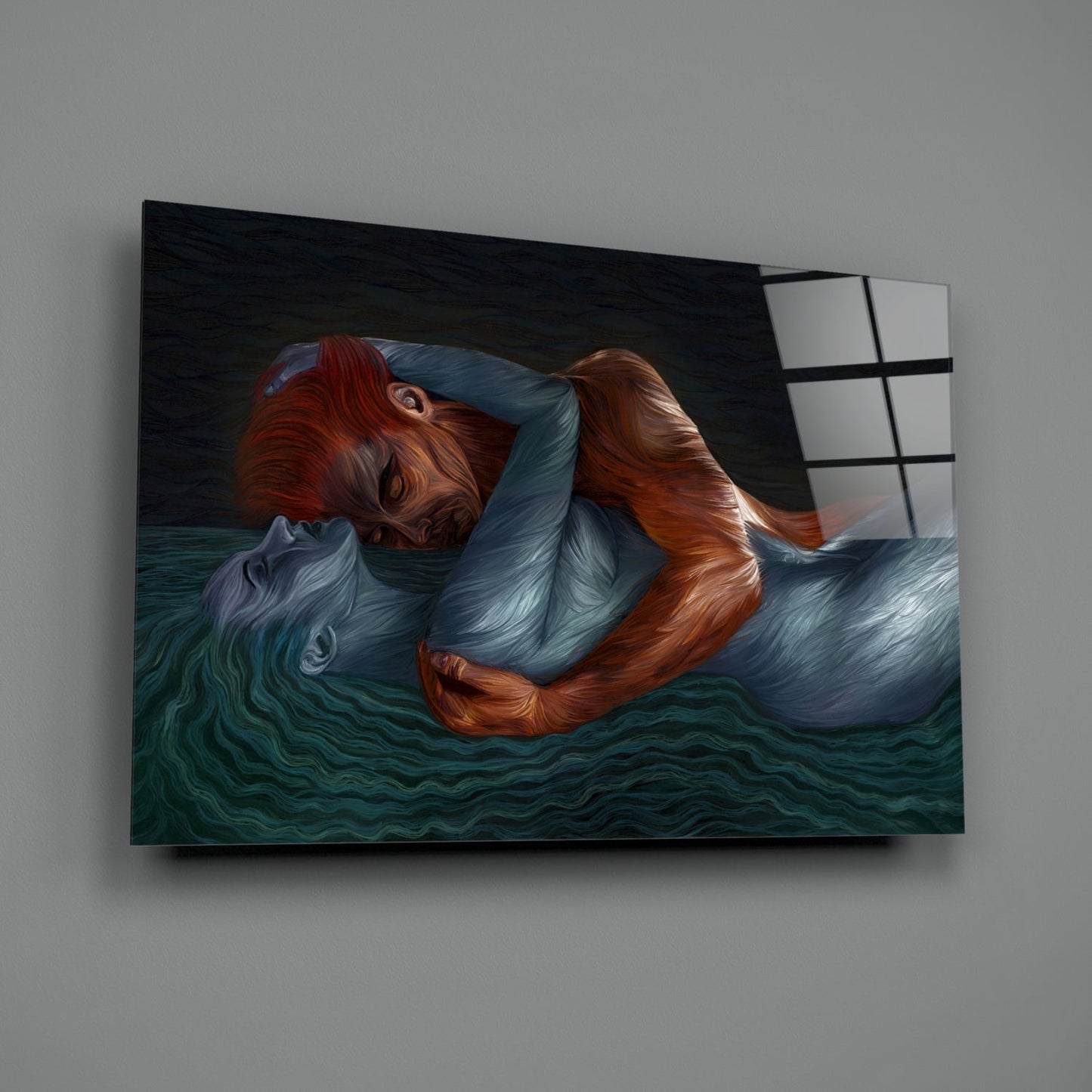 Water and Fire Glass Wall Art
