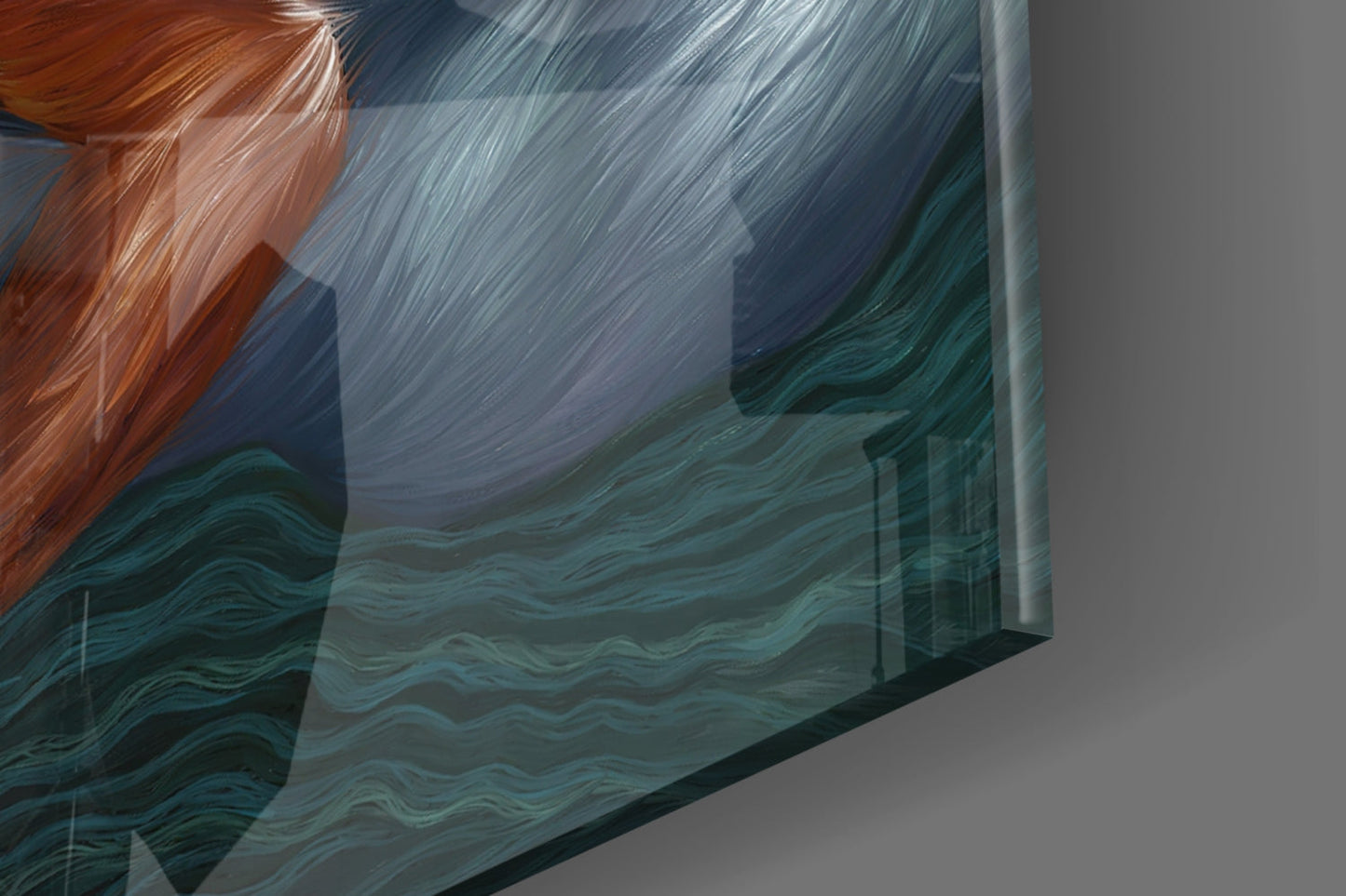 Water and Fire Glass Wall Art