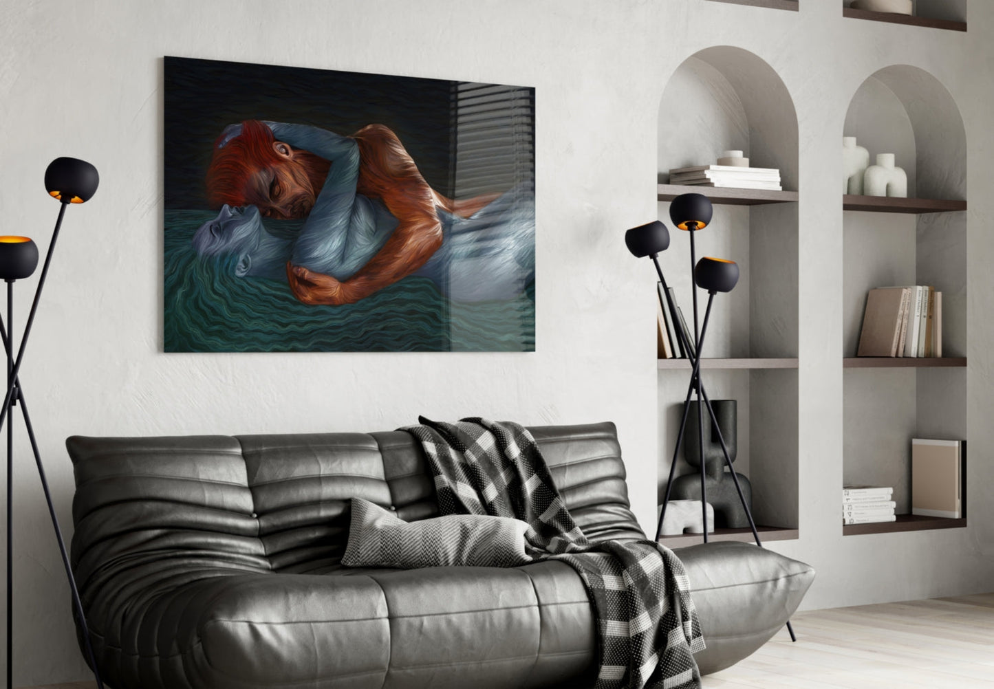 Water and Fire Glass Wall Art
