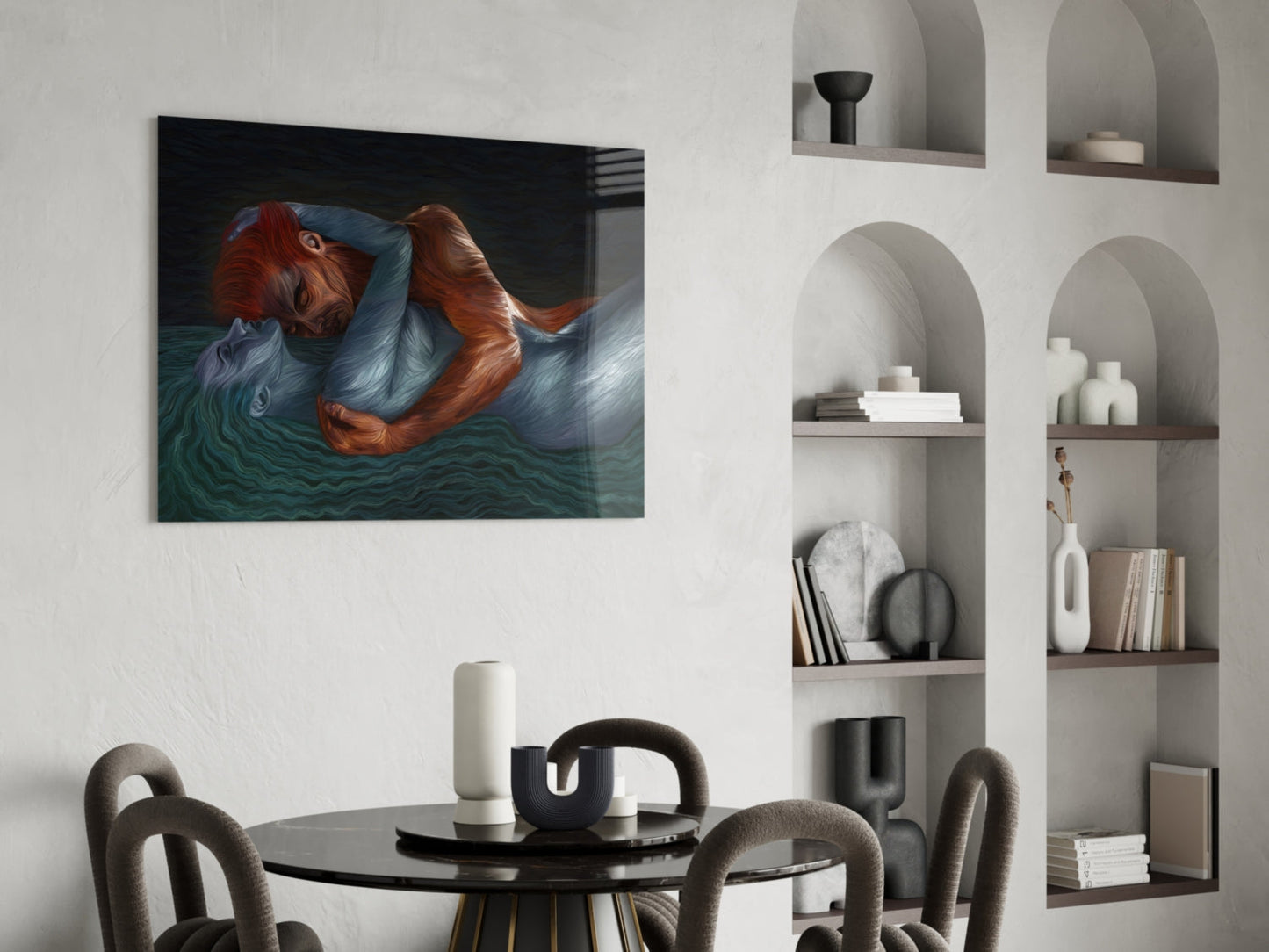 Water and Fire Glass Wall Art
