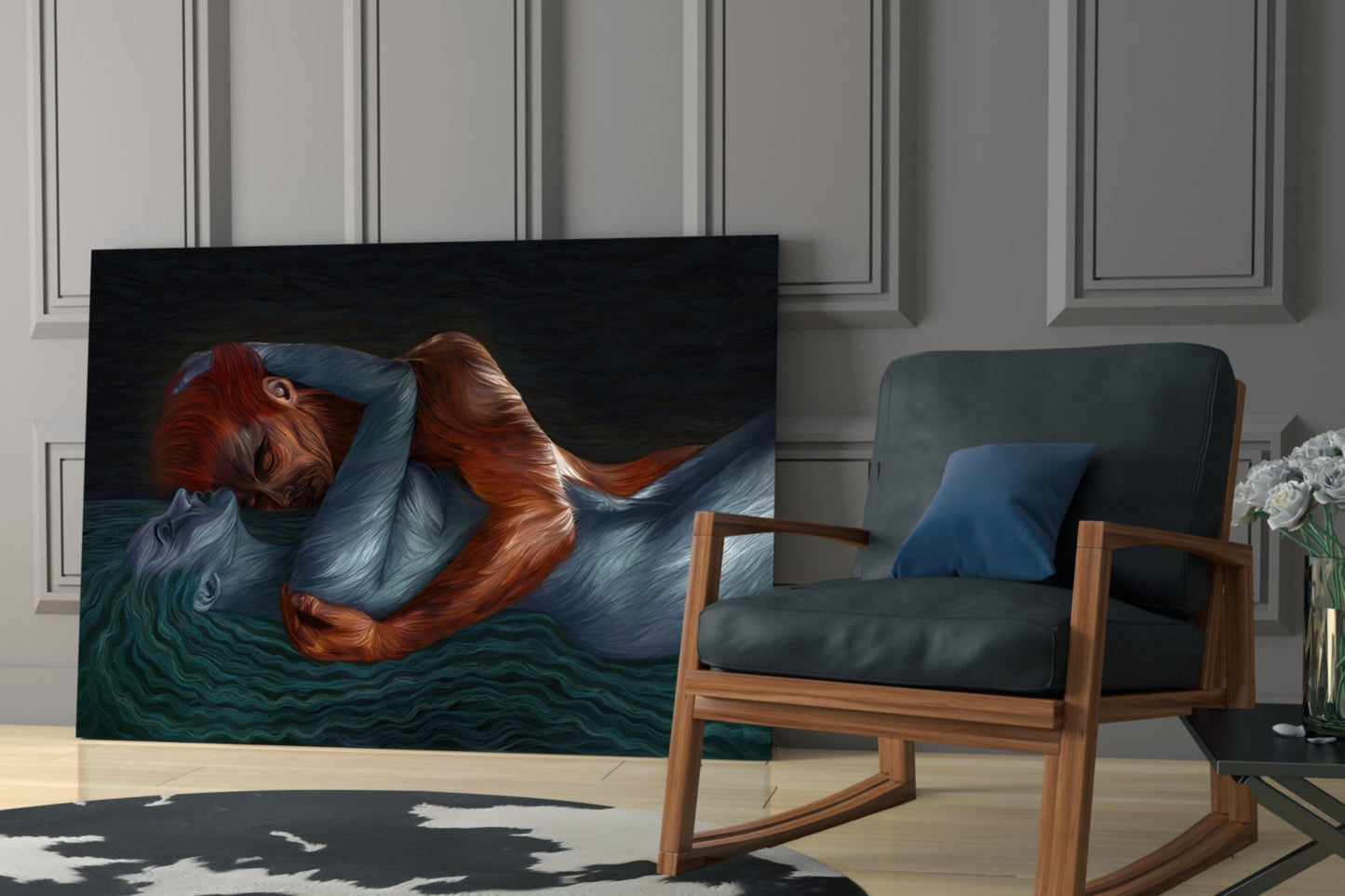 Water and Fire Glass Wall Art