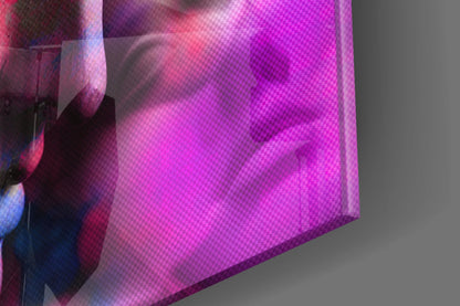 Magenta Classical Bust Collage Glass Wall Art