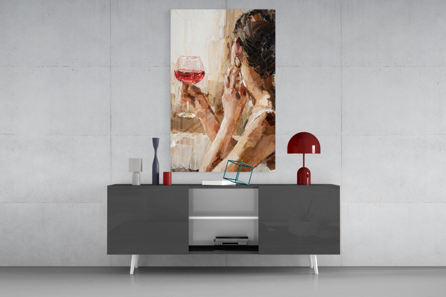 Wine and Woman Glass Wall Art