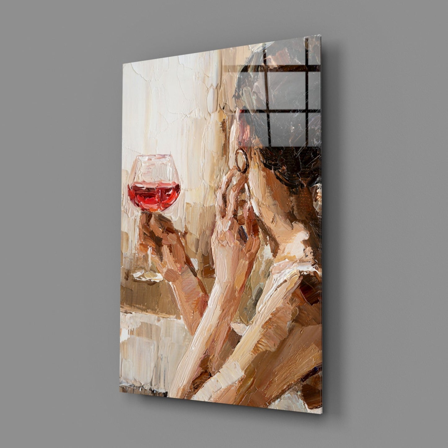 Wine and Woman Glass Wall Art
