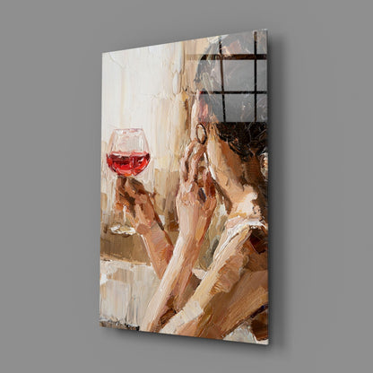 Wine and Woman Glass Wall Art